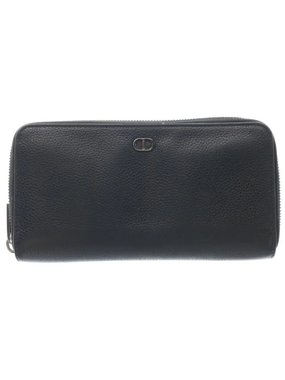 Dior CD Icon Wallet Card Case Black Calfskin 2 Cdi Silver